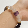 Settled Order Bracelet – Nüwa Inspired Amethyst & White Agate on Wrist (11mm) Settled Order Bracelet – Nüwa Inspired(11mm)