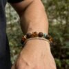 Pangu’s Earthheart Amber & Agarwood Bracelet with Phosphosiderite