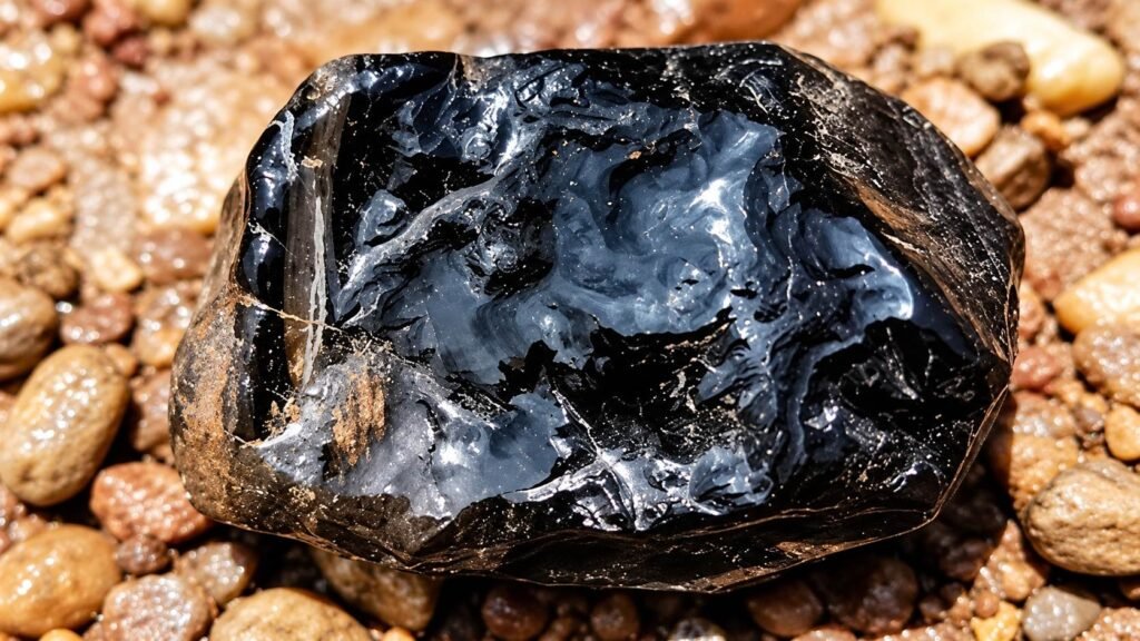 natural black gemstone agate