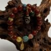 Xingtian’s Crimson Fury Red Agate Bracelet with Turquoise & Dzi (10mm) Xingtian’s Crimson Fury Red Agate Bracelet with Turquoise & Dzi (10mm)
