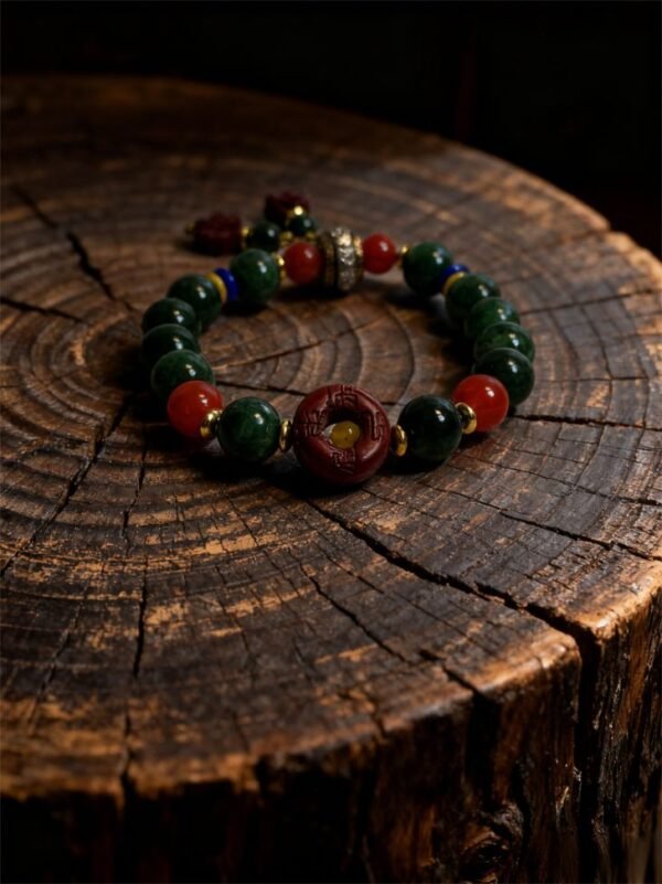 Shennong’s Jade Grove Jadeite Bracelet with Red & Yellow Agate (10mm) Shennong’s Jade Grove Jadeite Bracelet with Red & Yellow Agate (10mm)