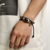 Gonggong’s Turbulent Black Dzi & Agarwood Pendant Necklace