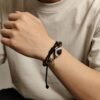Gonggong’s Turbulent Black Dzi & Agarwood Pendant Necklace