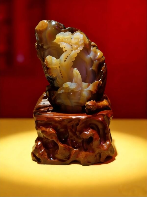 Pine on the Cliff Agate Sculpture