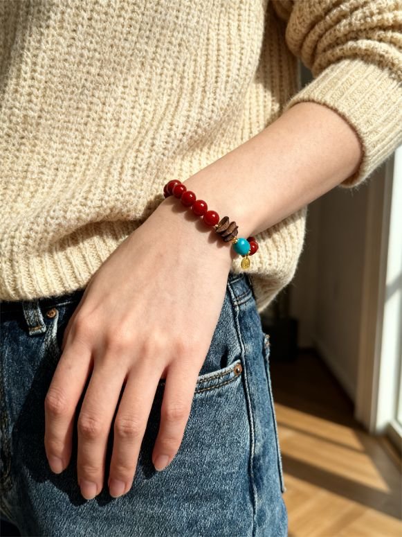 Xingtian’s Steadfast Heart Red Agate Bracelet with Turquoise & Agarwood (10mm) Xingtian’s Steadfast Heart Red Agate Bracelet with Turquoise & Agarwood (10mm)