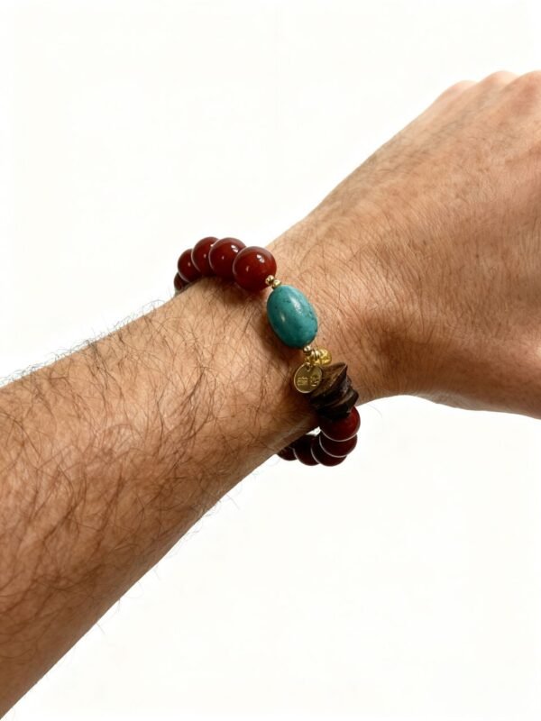Xingtian’s Steadfast Heart Red Agate Bracelet with Turquoise & Agarwood (10mm) Xingtian’s Steadfast Heart Red Agate Bracelet with Turquoise & Agarwood (10mm)