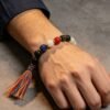 Gonggong’s Turbulent Elemental Black Agate Bracelet with Liuli (10mm)